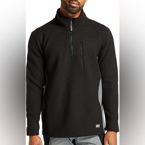 TIMBERLAND Pro Studwall Quarter-Zip Textured Fleece in Black - Picture 15 of 15